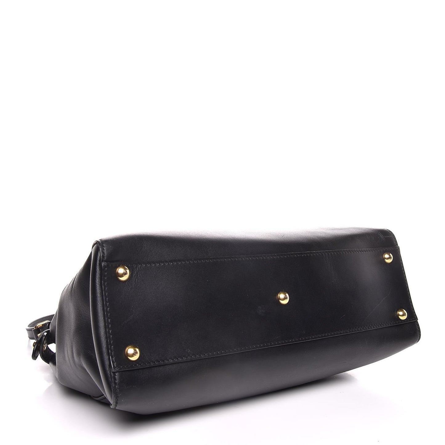 Vitello Morgan Shiny Nappa Medium Peekaboo Iconic Satchel Black