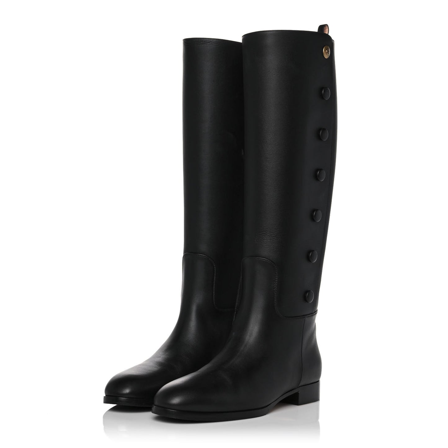 Calfskin Buttons Lifford Knee High Boots 39 Black
