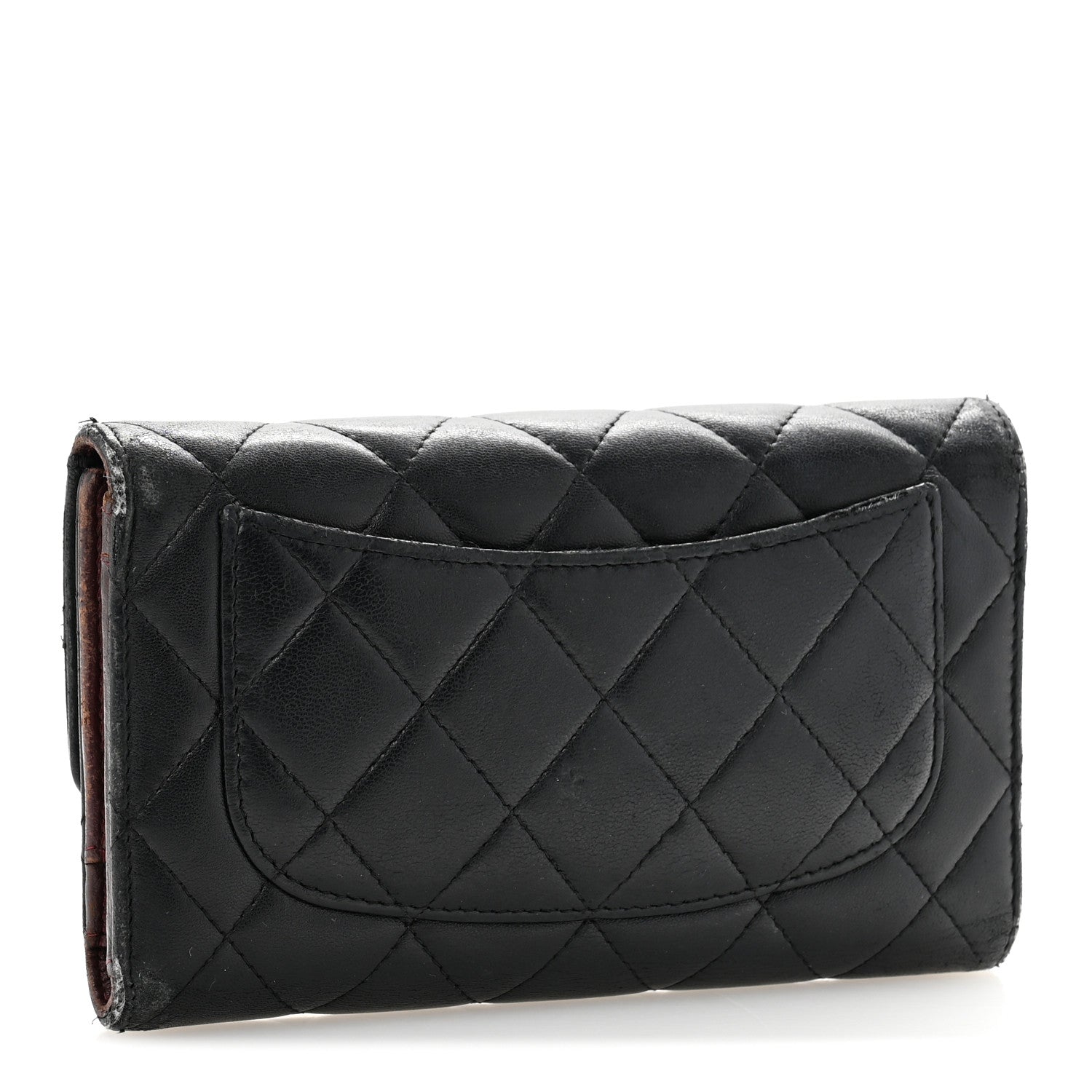 Chanel Lambskin Quilted Large Flap Wallet Black 3 of 12