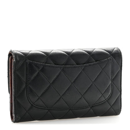 Chanel Lambskin Quilted Large Flap Wallet Black 3 of 12
