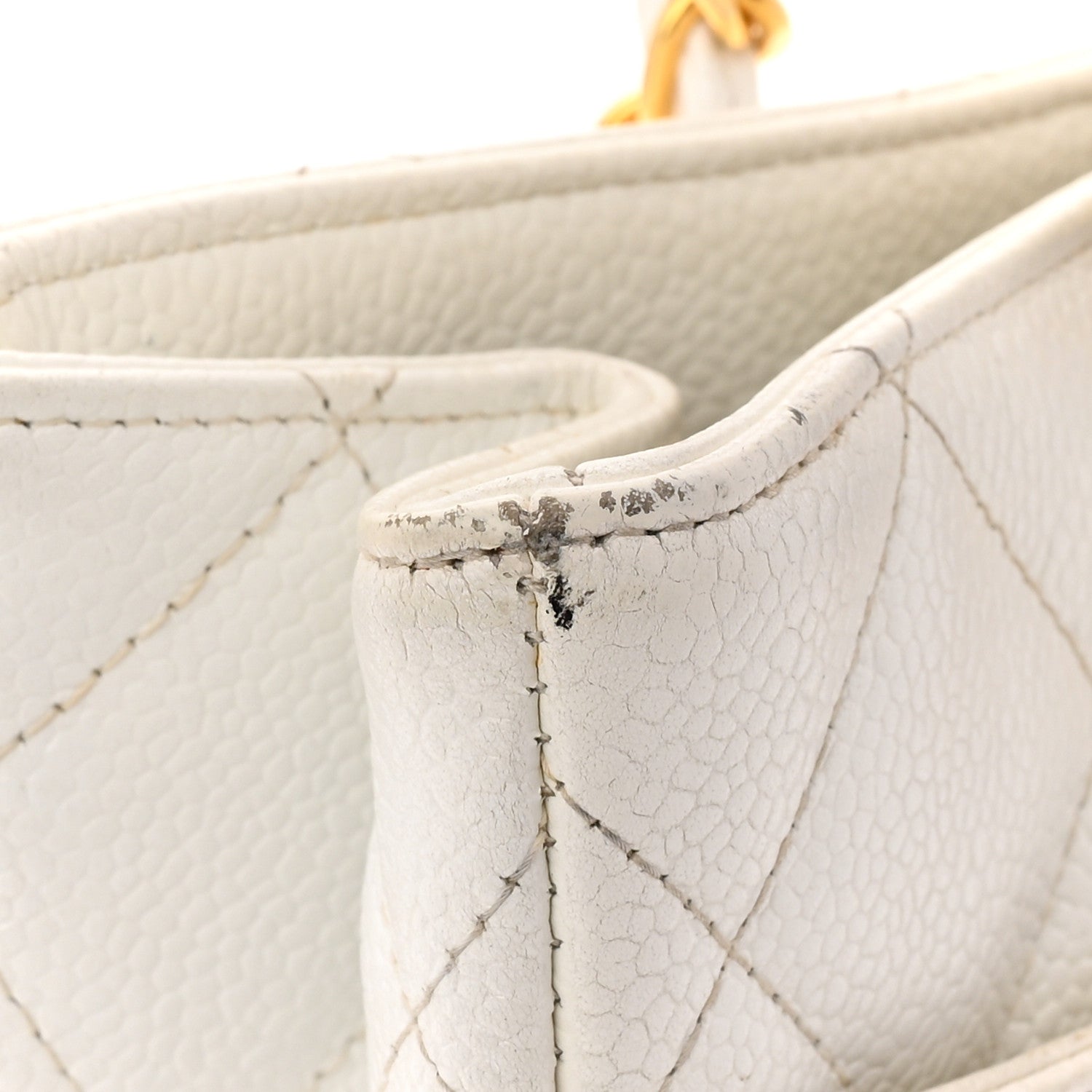 Chanel Caviar Quilted Shopper Tote White 11 of 12