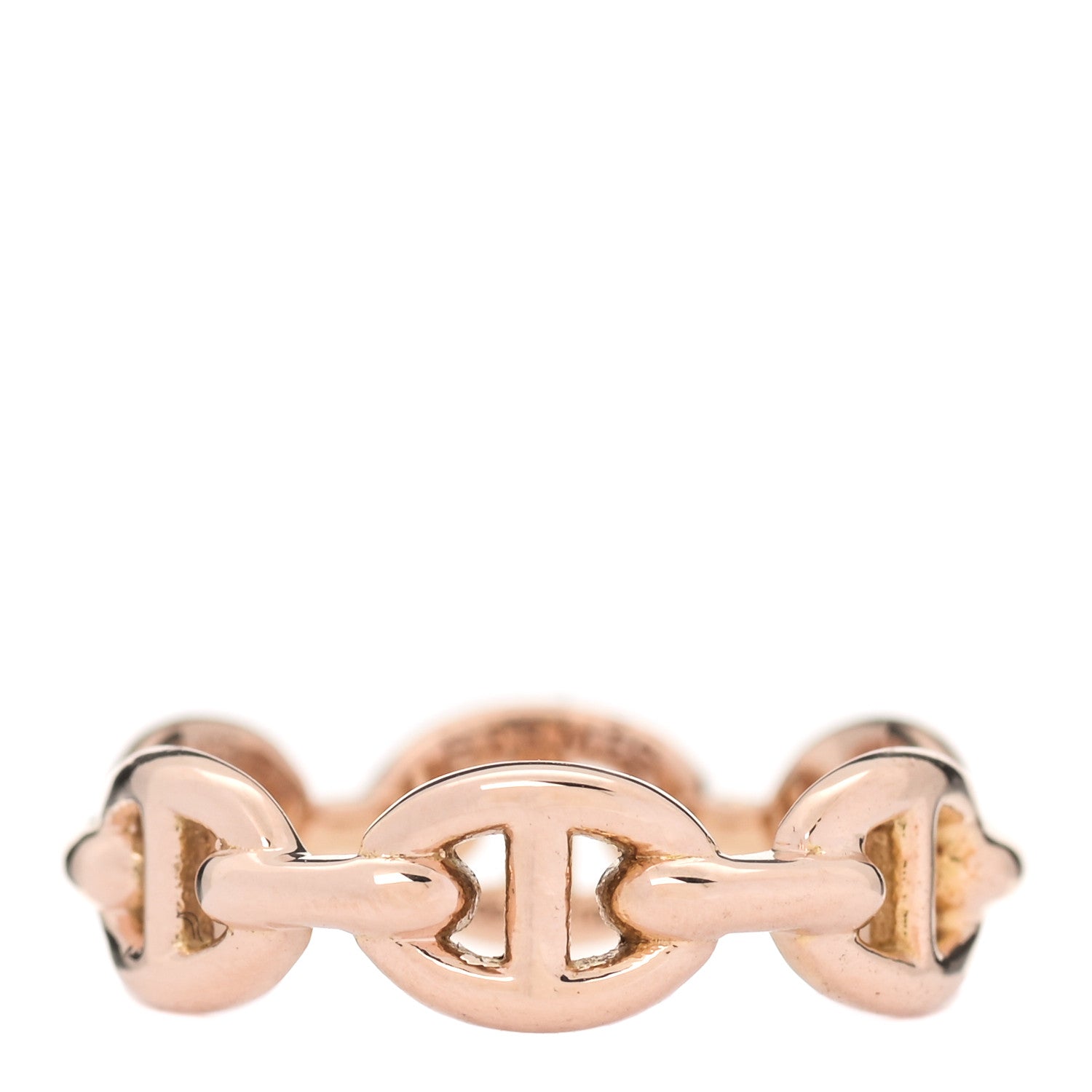 Hermes 18K Rose Gold PM Chaine D'Ancre Enchainee Ring 52 6 1 of 6