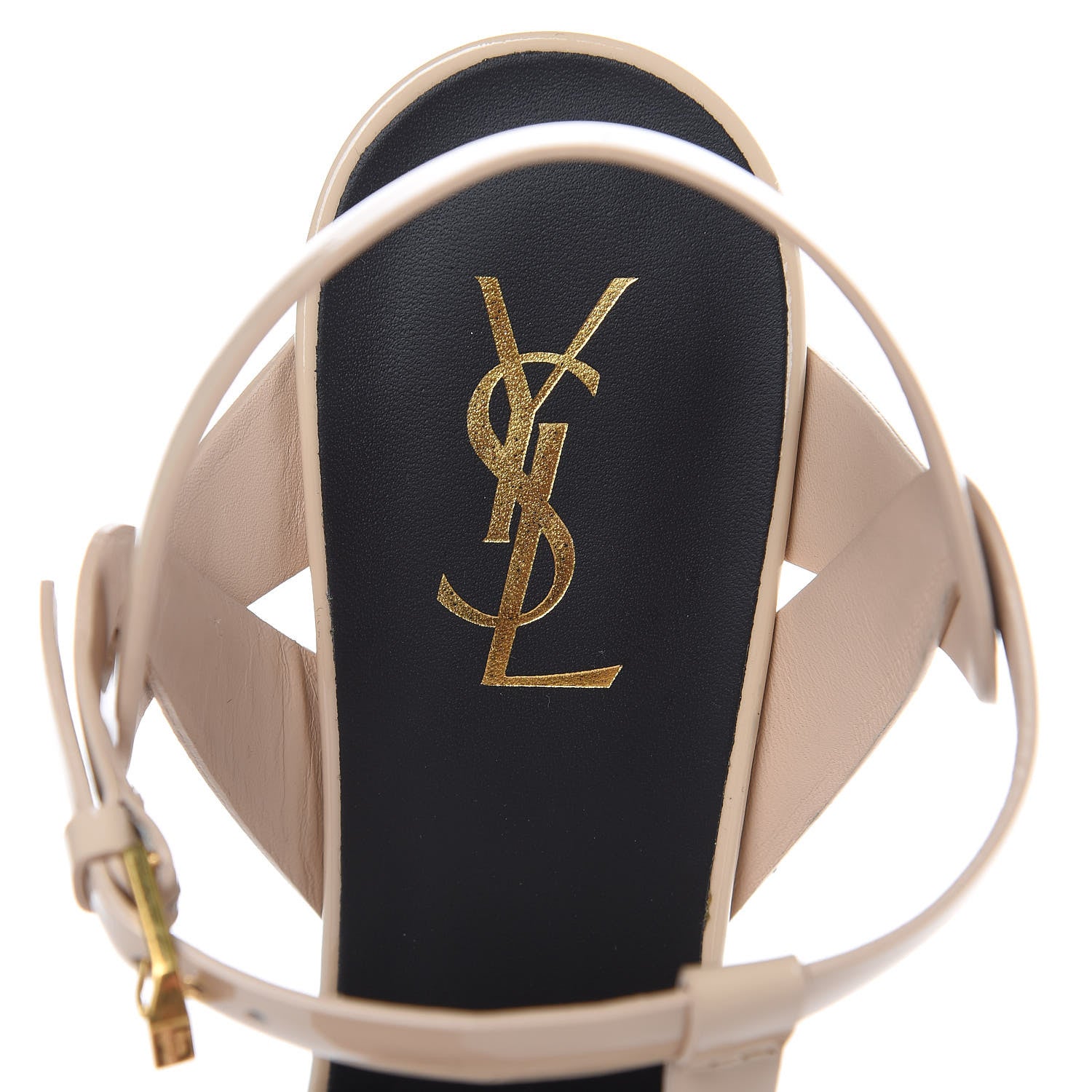 Saint Laurent Patent Tribute 105 Platform Sandals 40.5 Nude Powder 8 of 8