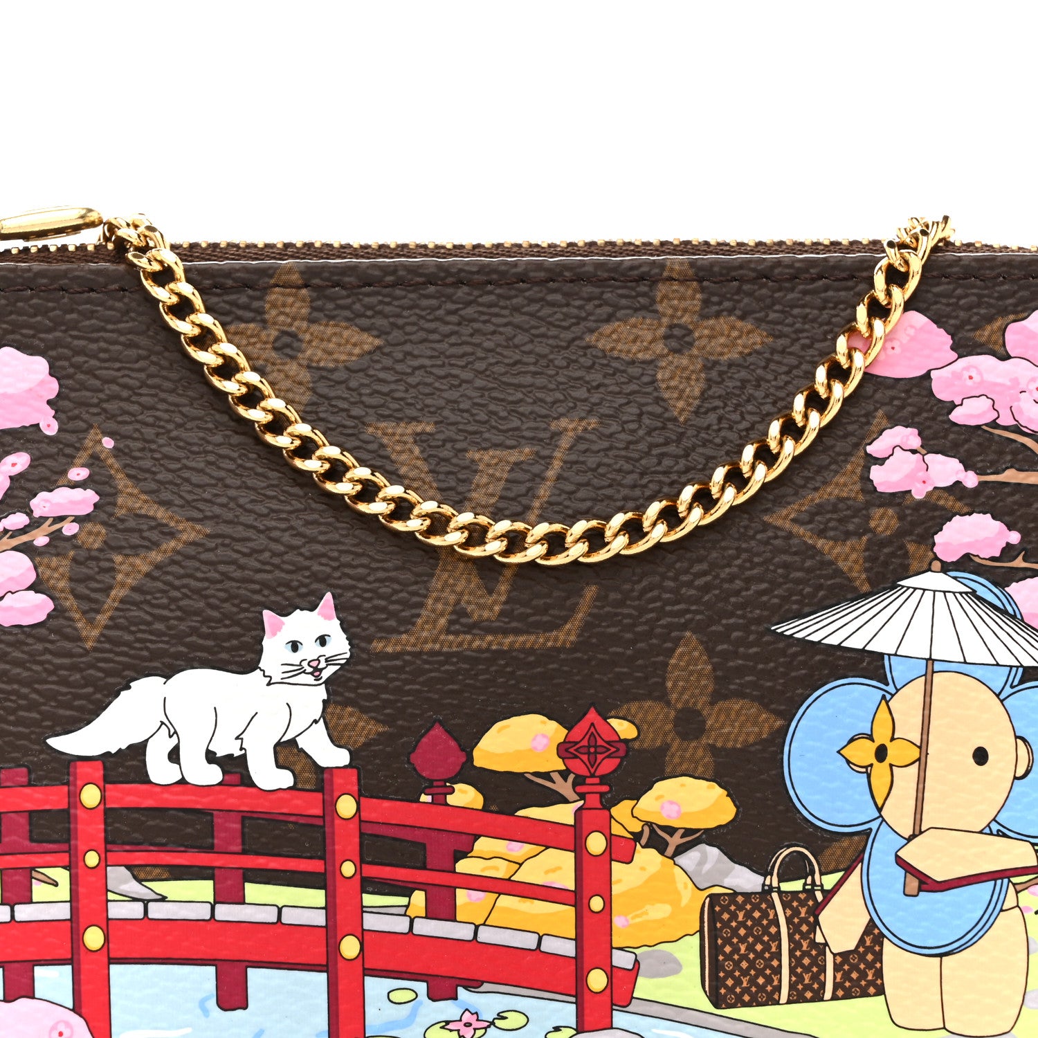 Louis Vuitton Monogram 2021 Christmas Animation Japanese Garden Mini Pochette Accessories Wisteria Pink 8 of 13