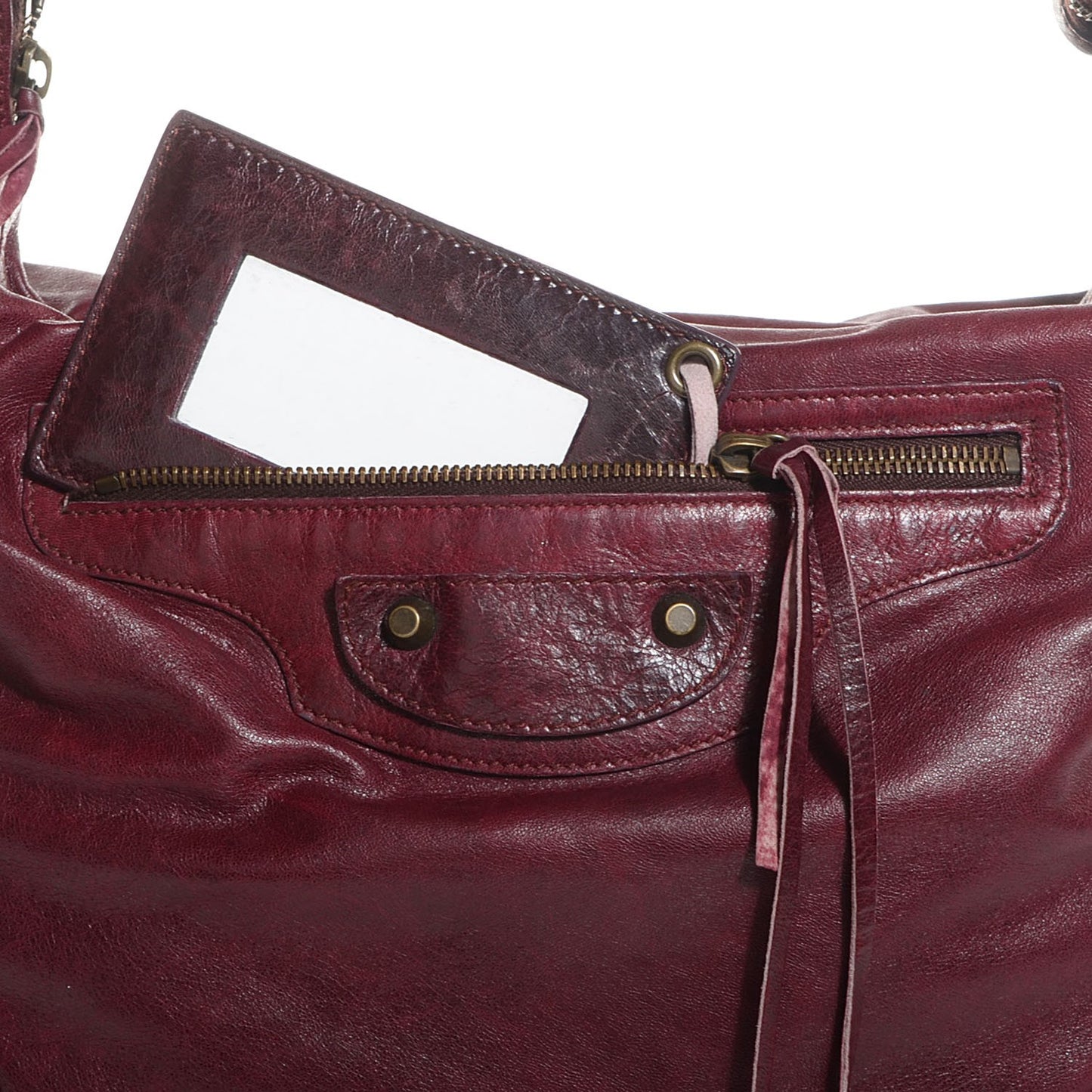 Agneau Classic Hardware Day Hobo Rouge Grenat
