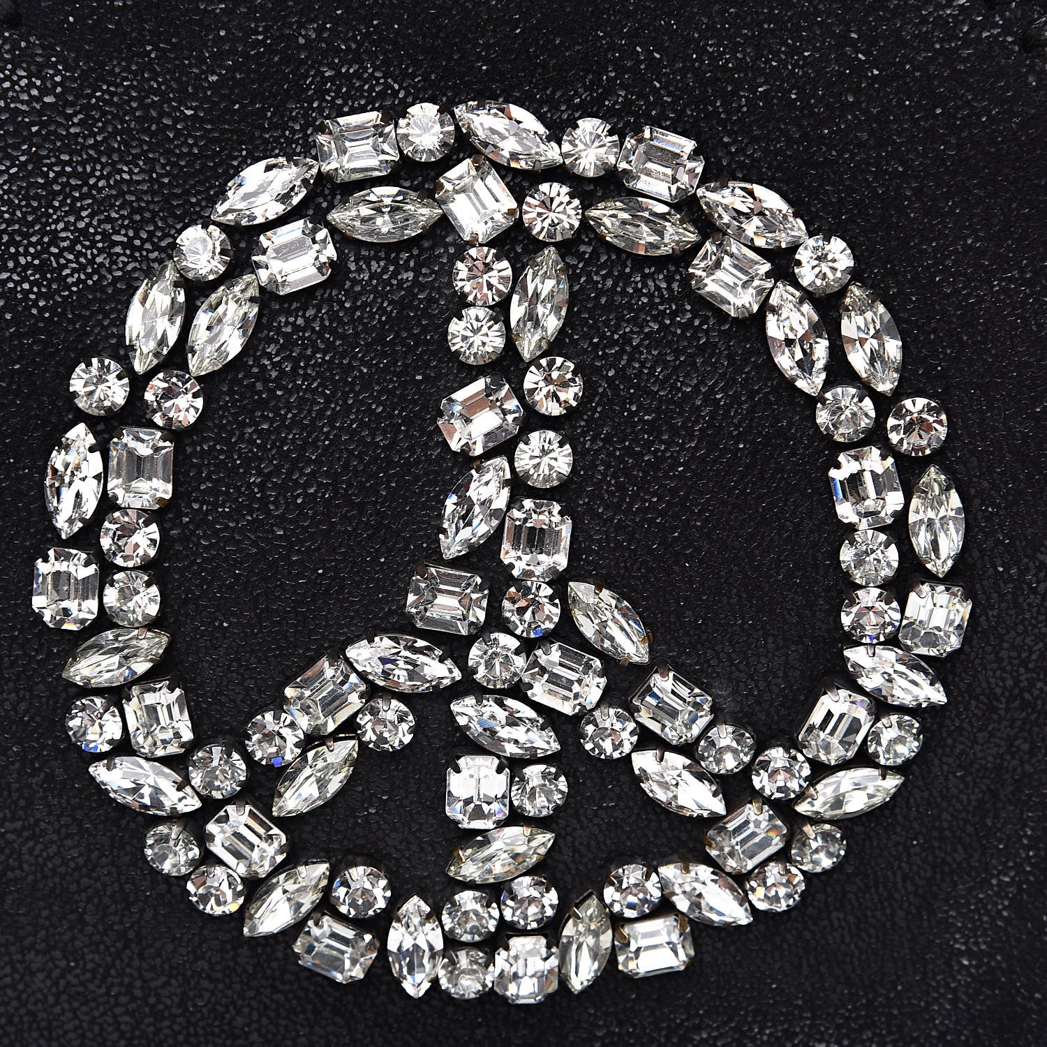Stella McCartney Shaggy Deer Crystal Stones Peace Tiny Falabella Tote Black 10 of 10