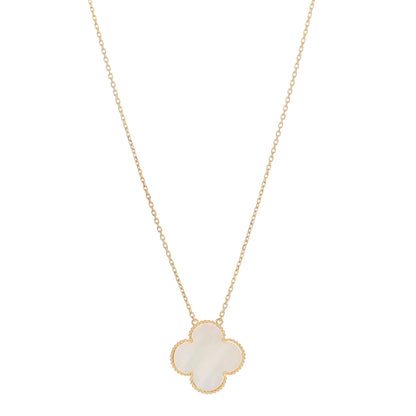 Van Cleef & Arpels 18K Yellow Gold Mother of Pearl Magic Alhambra Pendant Necklace 1 of 4