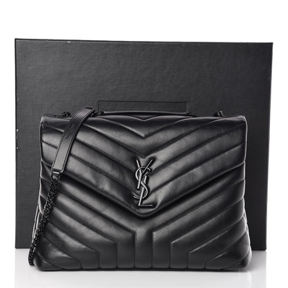 Saint Laurent Calfskin Y Quilted Monogram Medium Loulou Chain Satchel Black 15 of 15
