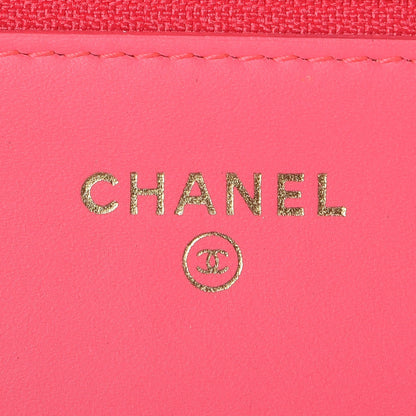 Chanel Patent Calfskin Quilted Boy Wallet On Chain WOC Pink 5 of 7