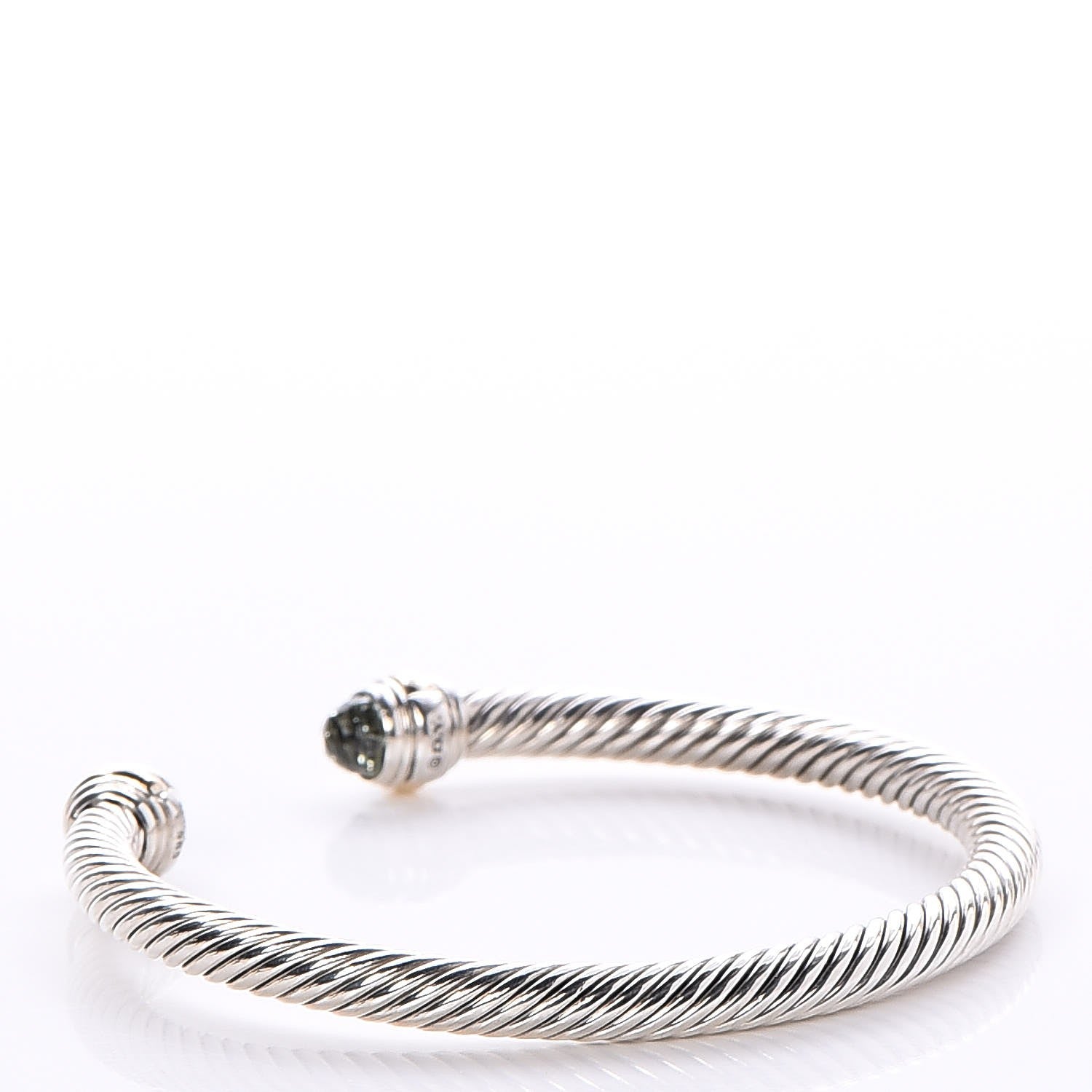 David Yurman Sterling Silver 14K Yellow Gold Prasiolite 5mm Cable Classics Bracelet 3 of 5