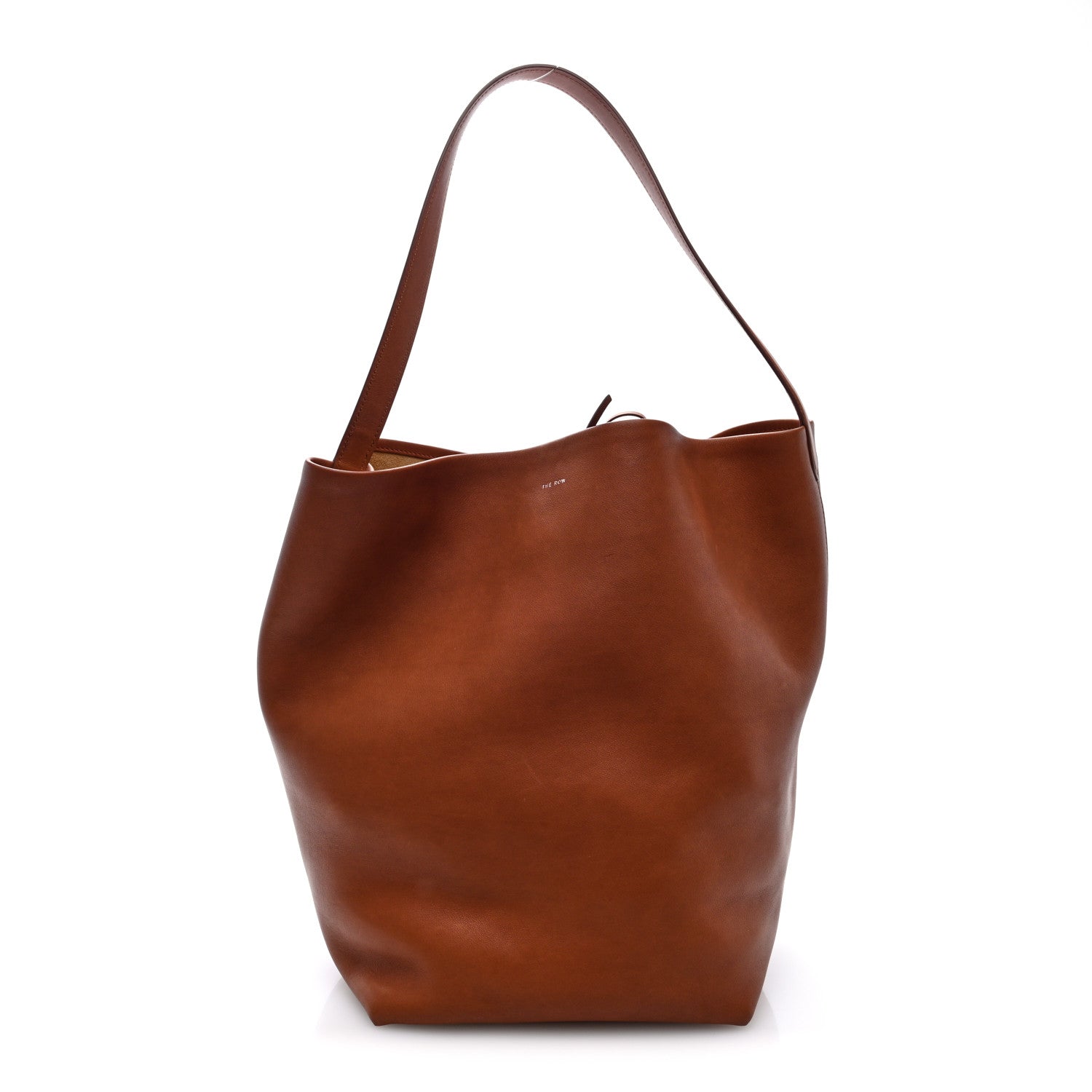 The Row Polished Saddle Calfskin Large N/S Park Tote Dark Cuir 1 of 9
