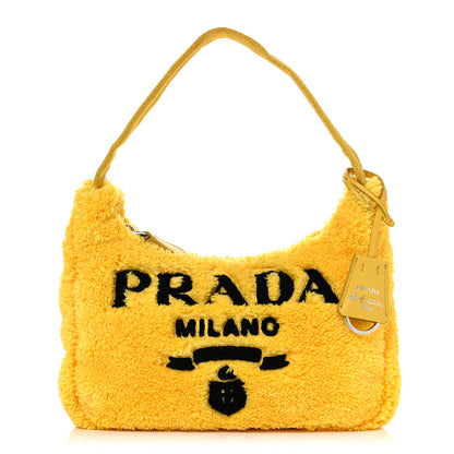Prada Terry Cloth Mini Re-Edition 2000 Bag Giallo Black 1 of 9