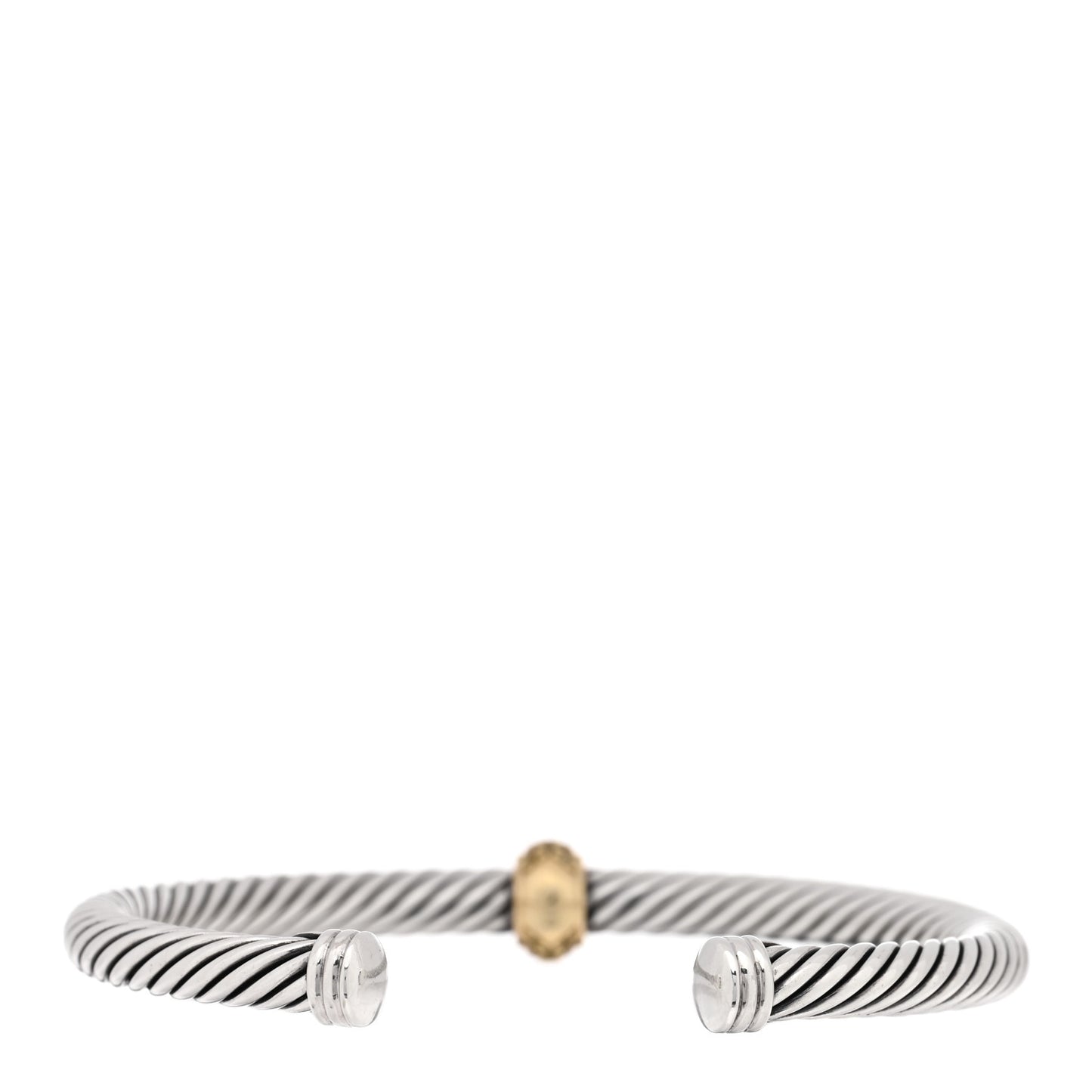 Sterling Silver 18K Yellow Gold Yellow Sapphire 5mm Cable Classics Single Station Bracelet