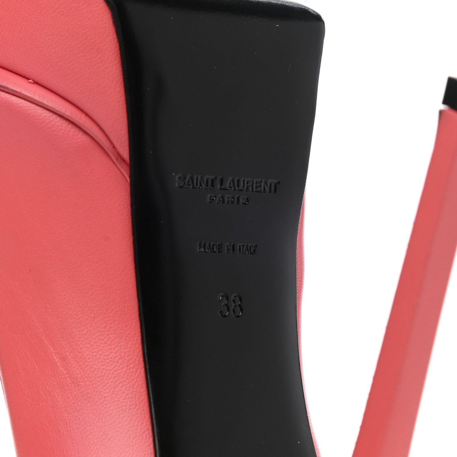 Saint Laurent Pebbled Patent Calfskin Janis 105 Platform Pumps 38 Rose Clair 6 of 7
