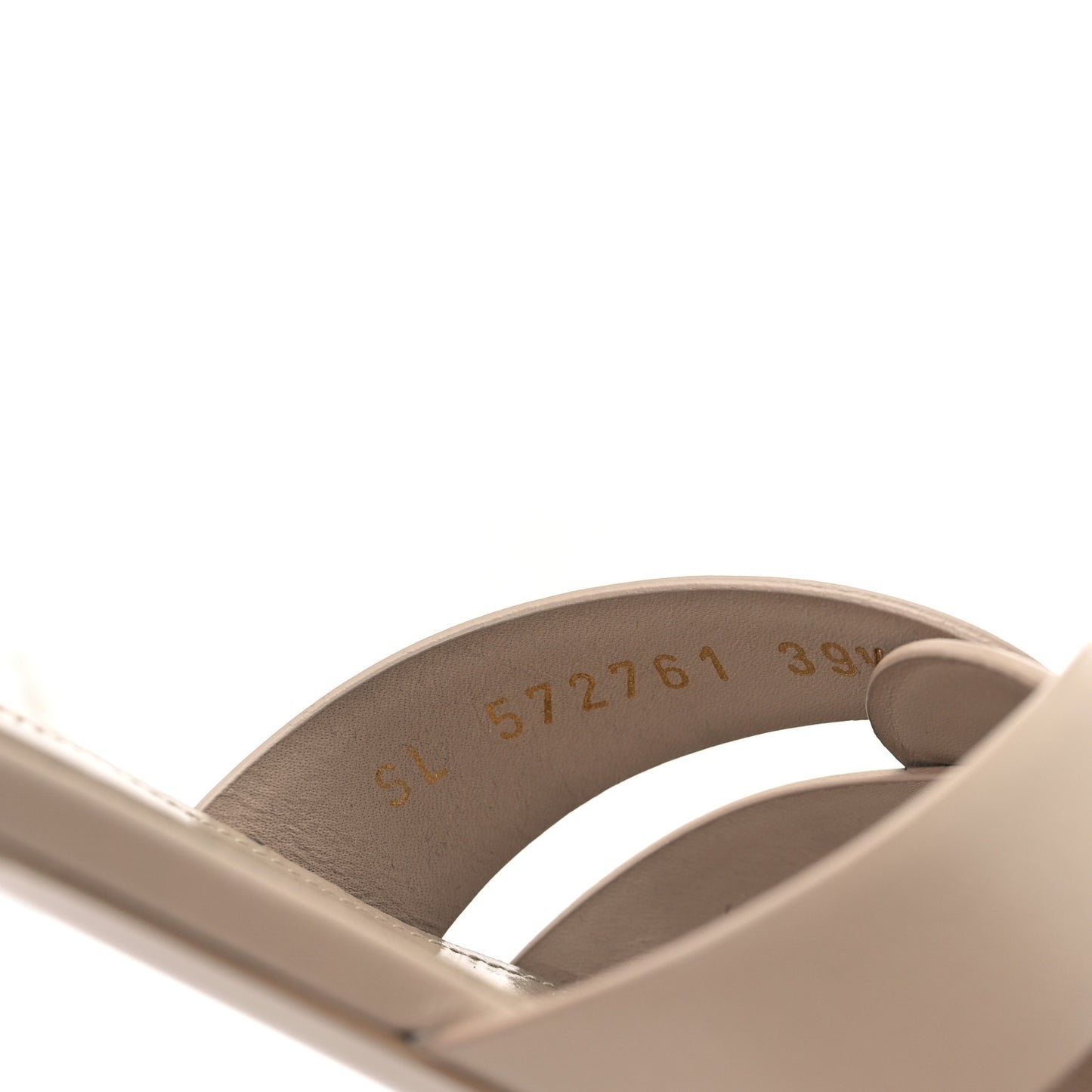 Calfskin Tribute 05 Slide Sandals 39.5 Dark Beige