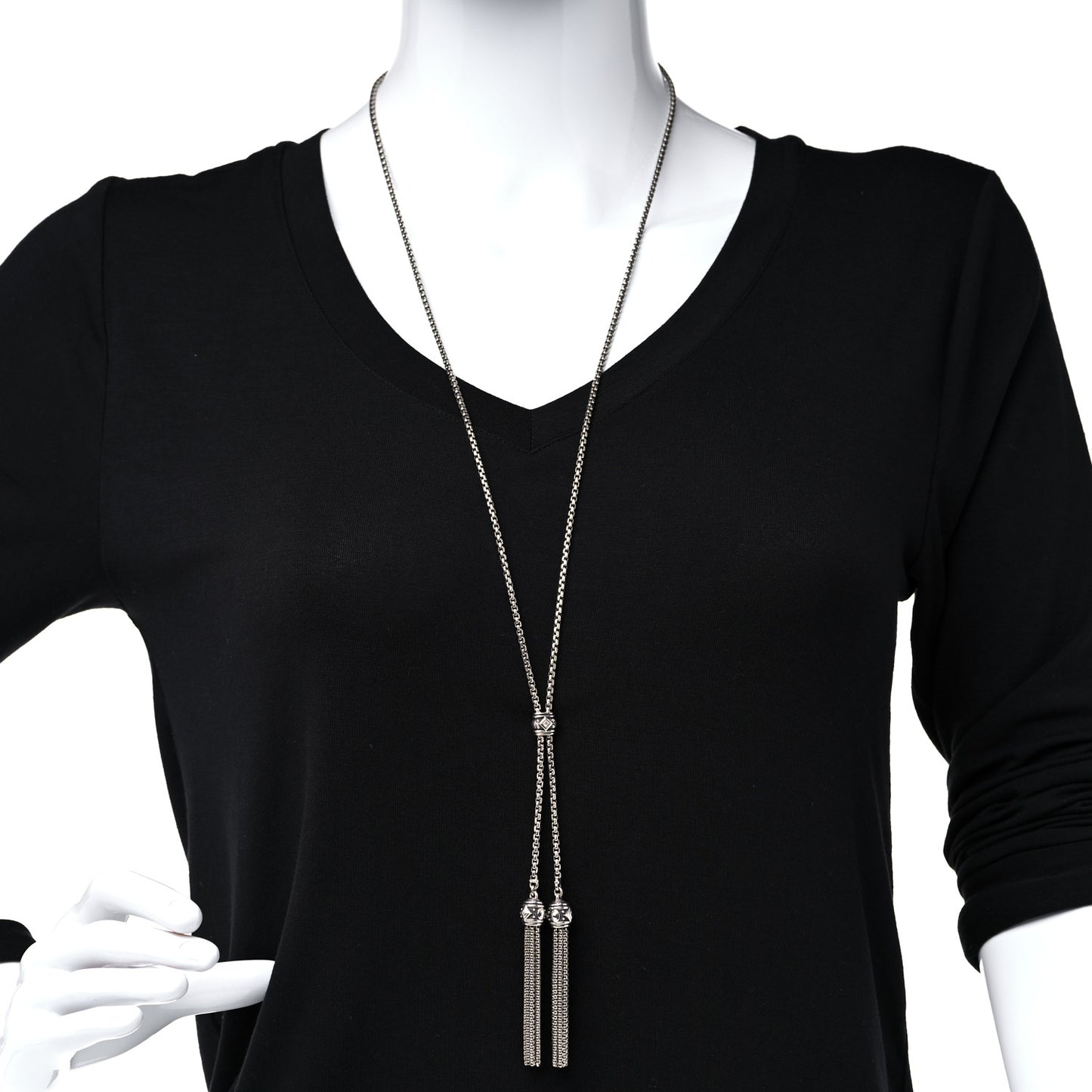 Sterling Silver Diamond Renaissance Tassel Necklace