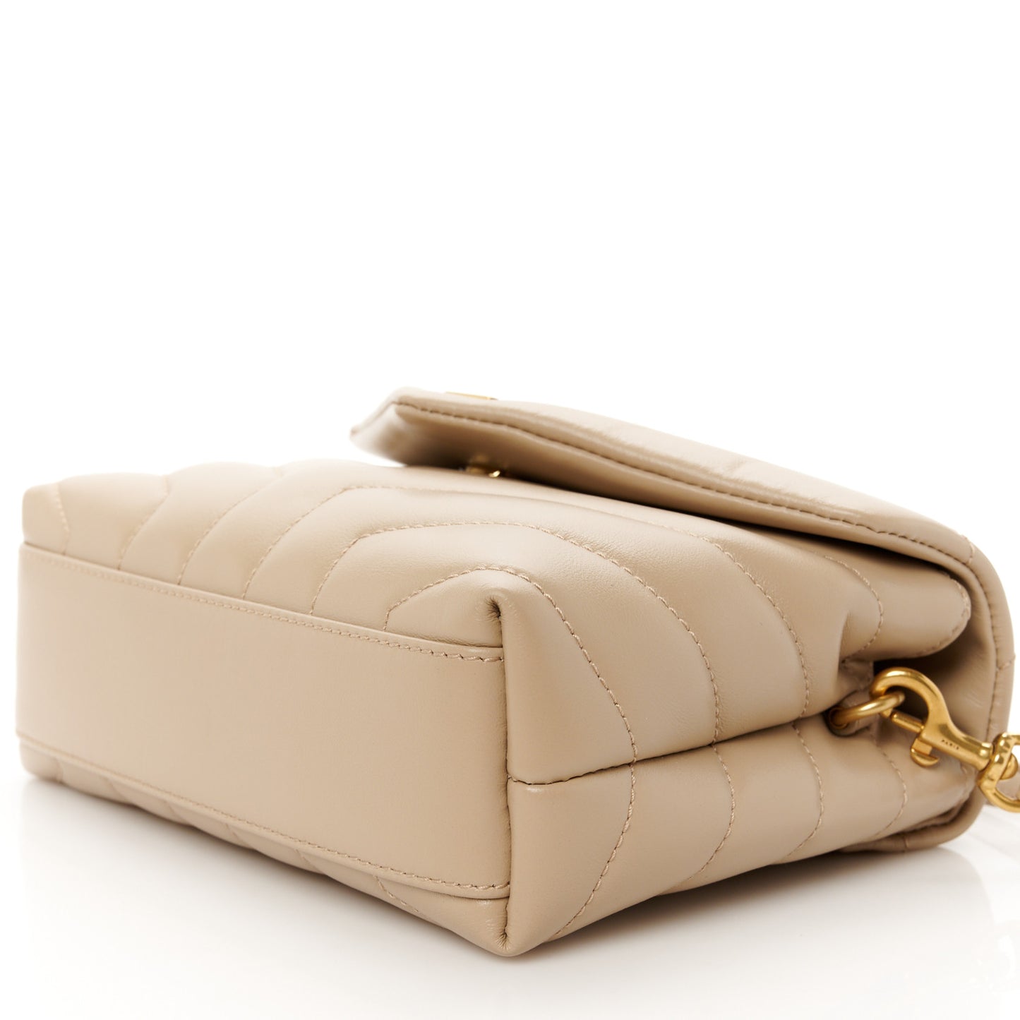 Calfskin Y Quilted Monogram Toy Loulou Crossbody Bag Dark Beige