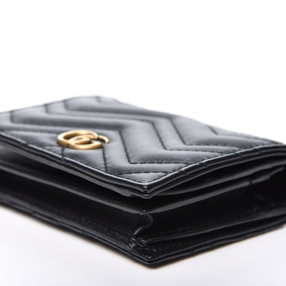 Gucci Calfskin Matelasse GG Marmont Card Case Wallet Black 7 of 10