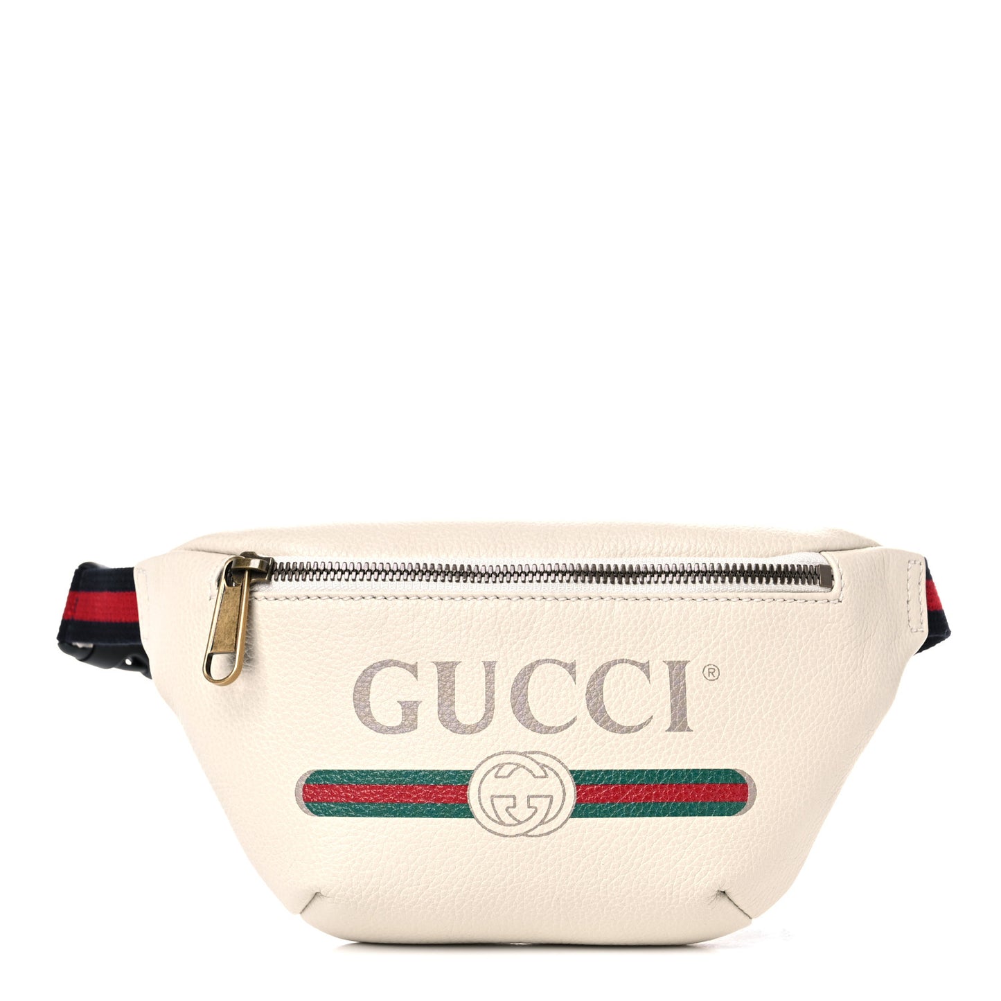 Grained Calfskin Small Logo Belt Bag White