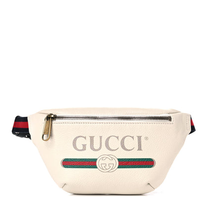 Gucci Grained Calfskin Small Logo Belt Bag White 1 of 10