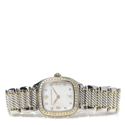 David Yurman Stainless Steel 18K Yellow Gold Diamond Mother of Pearl 25mm Thoroughbred Quartz Watch 3 of 6