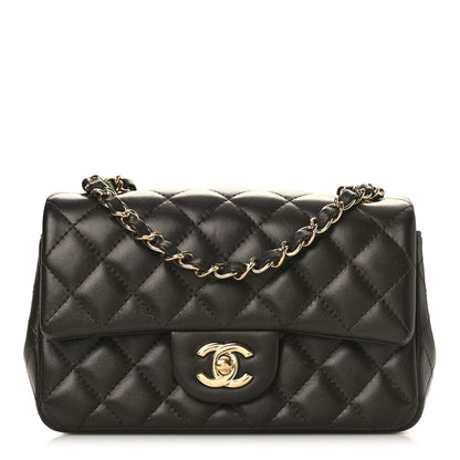 Chanel Lambskin Quilted Mini Rectangular Flap Dark Brown 1 of 9
