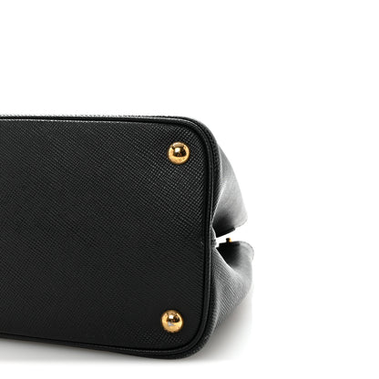 Prada Saffiano Cuir Small Double Bag Black 9 of 9