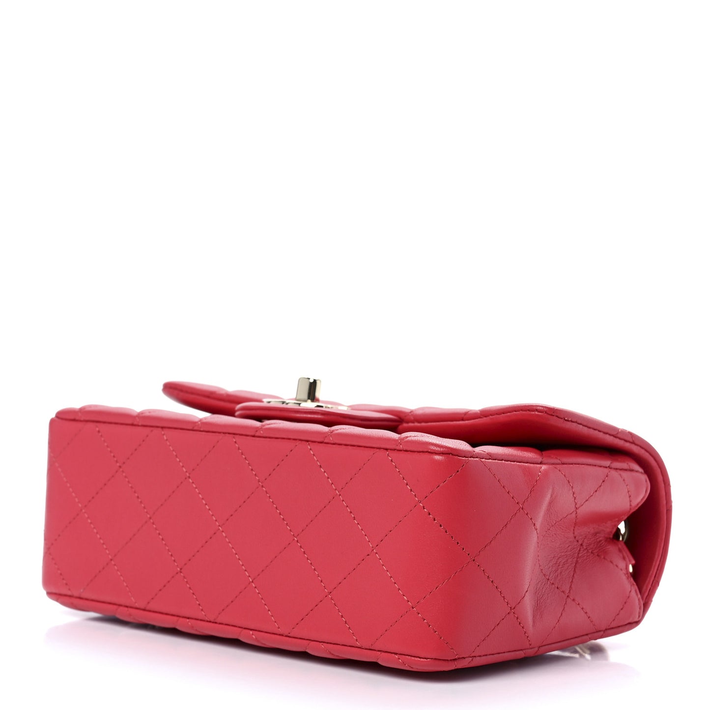Lambskin Quilted Mini Rectangular Flap Red