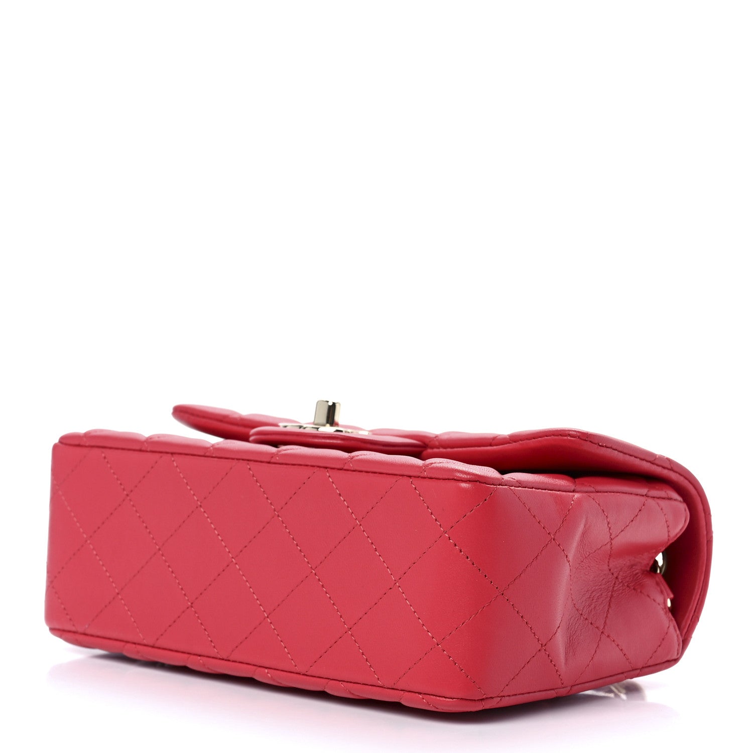 Chanel Lambskin Quilted Mini Rectangular Flap Red 10 of 13