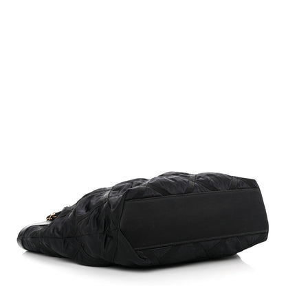 Chanel Nylon Grosgrain Quilted Lifestyle Shopping Tote Black 5 of 13