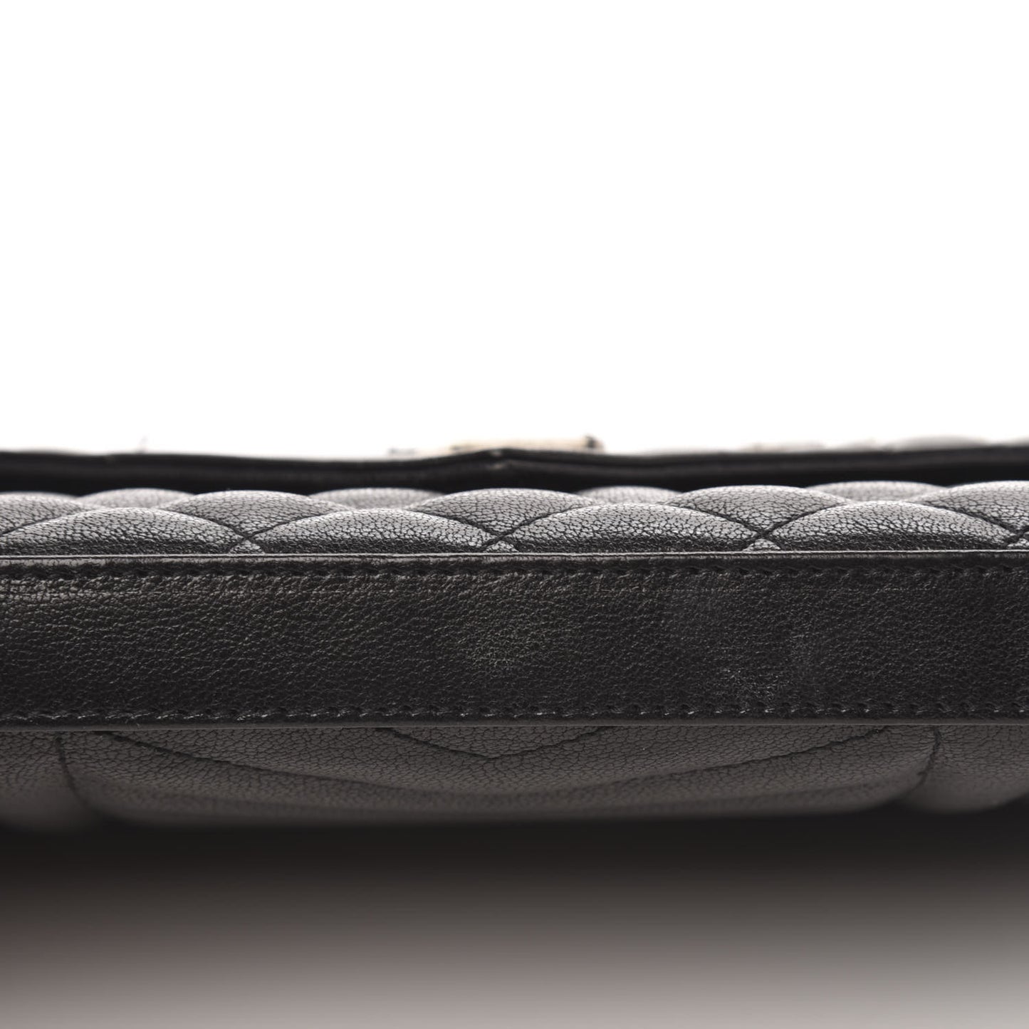Lambskin Mixed Matelasse Monogram Charms Chain Wallet Black