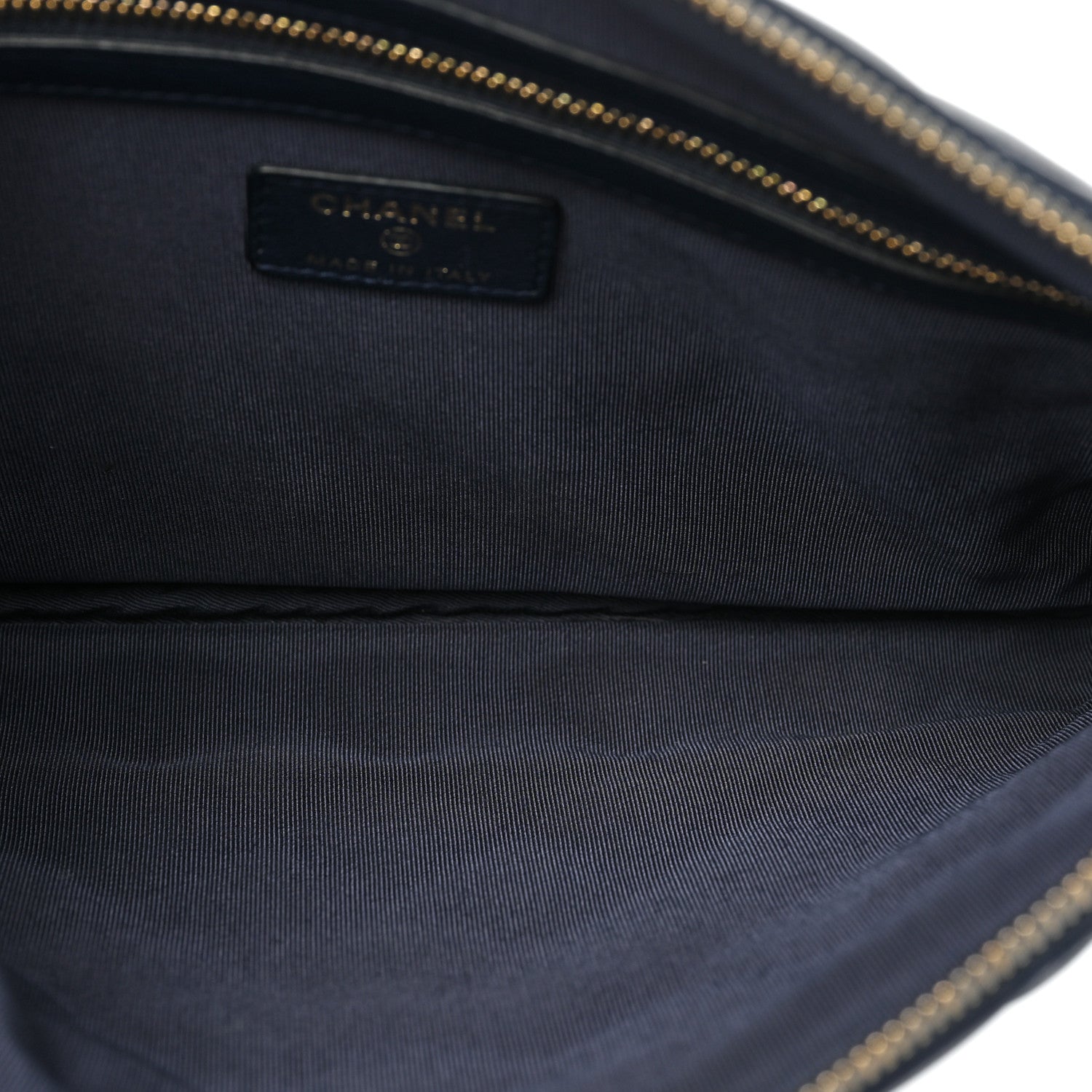 Chanel Lambskin Quilted Medium Cosmetic Case Navy 5 of 9