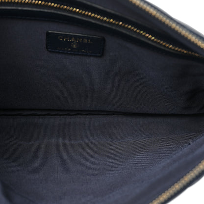 Chanel Lambskin Quilted Medium Cosmetic Case Navy 5 of 9