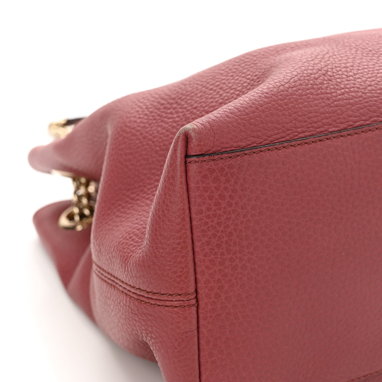 Gucci Pebbled Calfskin Medium Soho Chain Shoulder Bag Peonia Flower 16 of 18