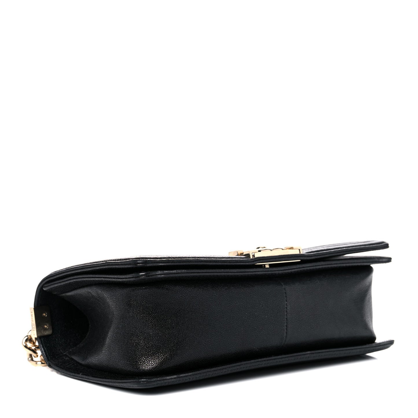 Caviar Chevron Quilted Medium Boy Flap Black