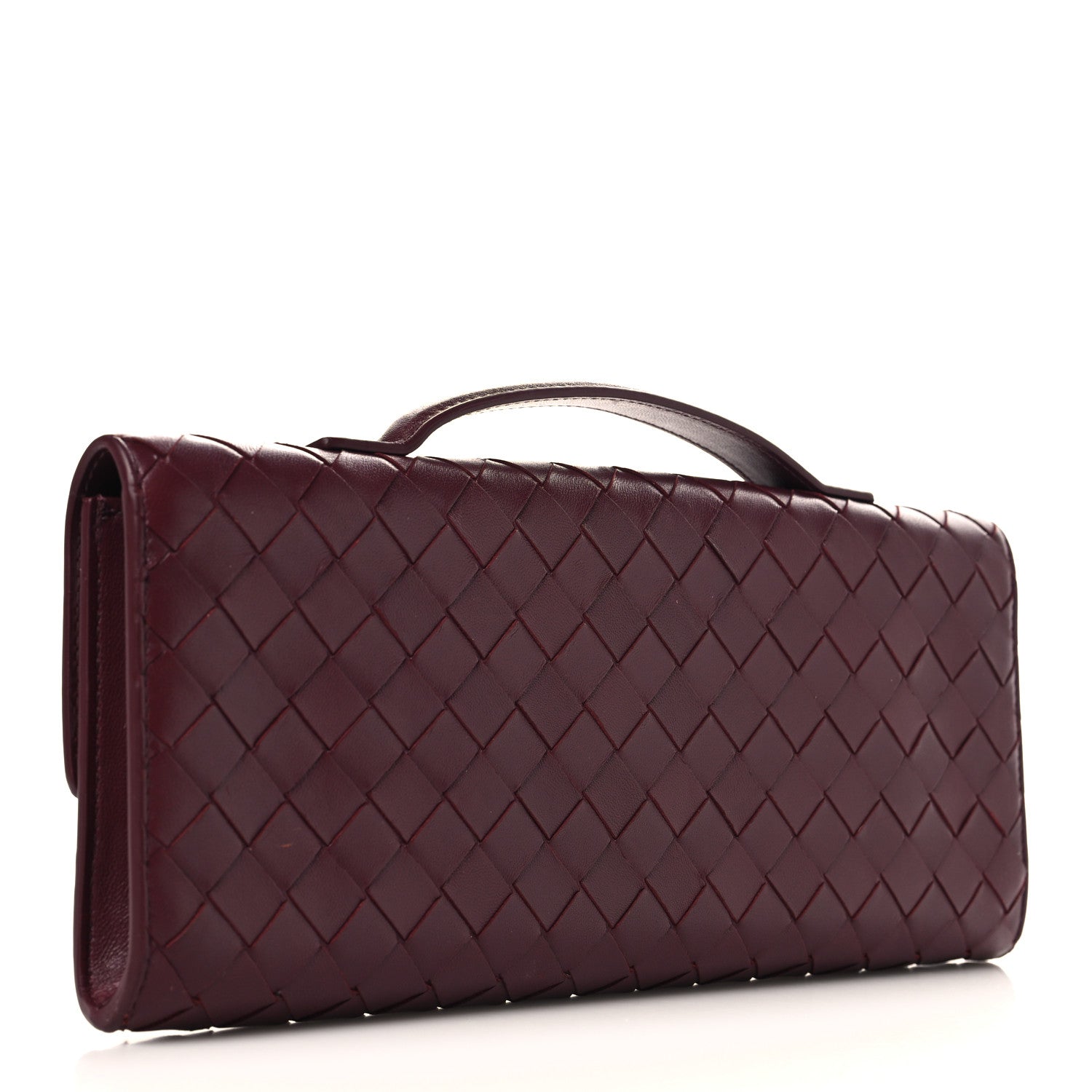 Bottega Veneta Nappa Intrecciato Long Andiamo Top Handle Clutch Barolo 3 of 11