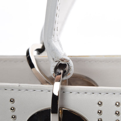 Christian Dior Calfskin Cannage Studded East West Lady Dior White 24 of 25