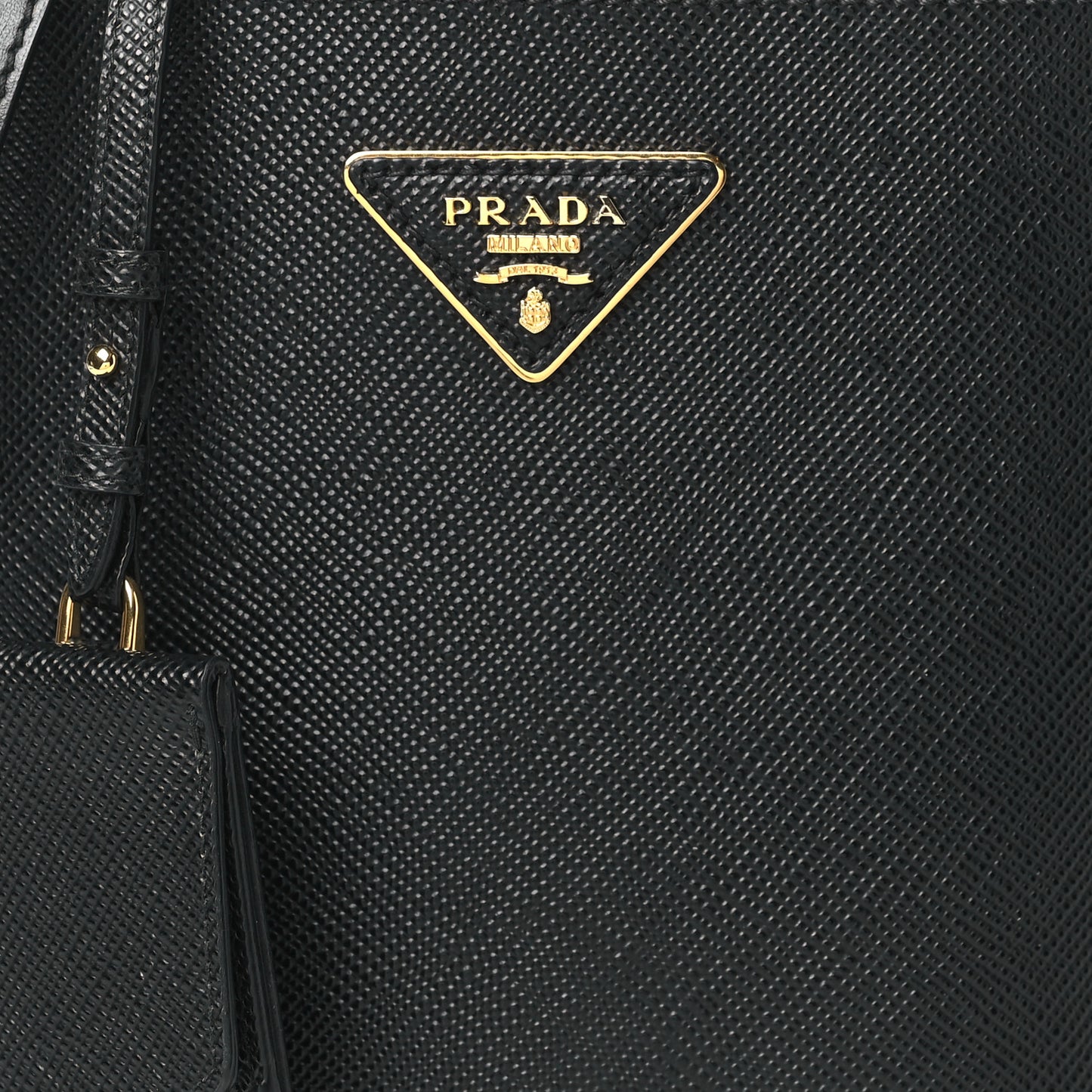Saffiano Cuir Small Panier Bucket Bag Black