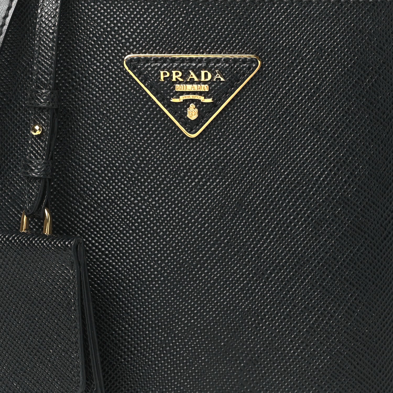 Prada Saffiano Cuir Small Panier Bucket Bag Black 7 of 9