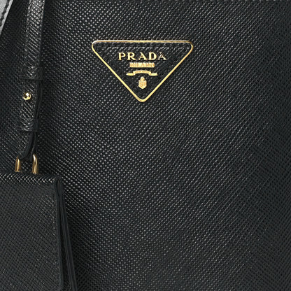 Prada Saffiano Cuir Small Panier Bucket Bag Black 7 of 9
