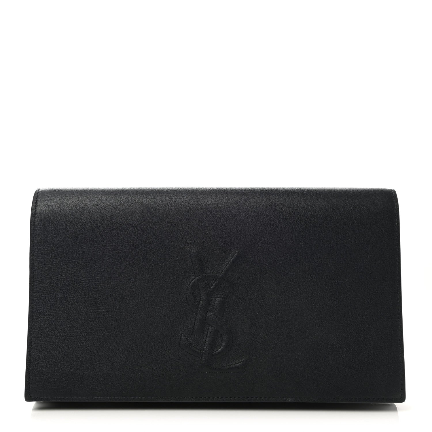 Saint Laurent Calfskin Monogram Large Belle De Jour Clutch Black 1 of 7