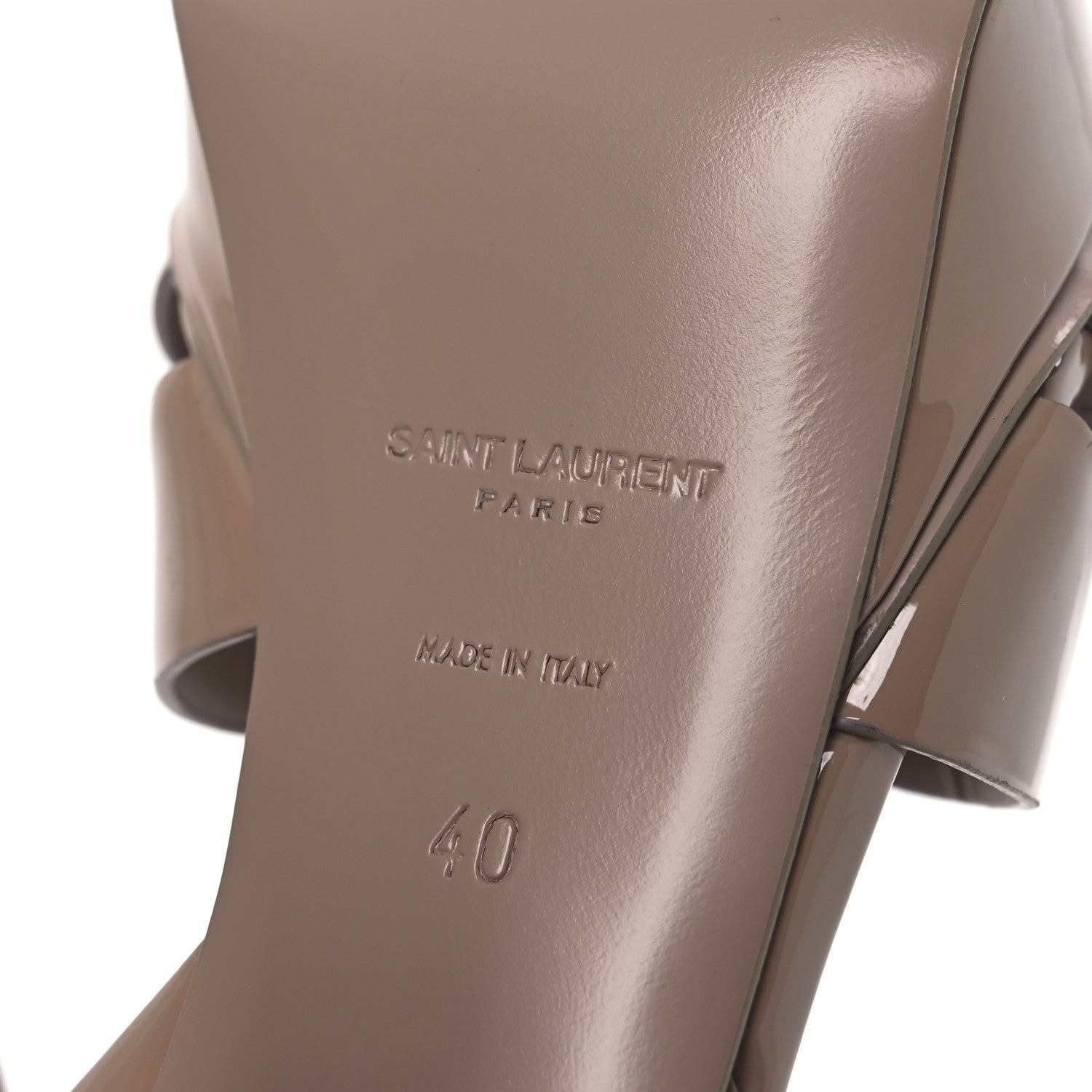 Saint Laurent Patent Tribute 75 Platform Sandals 40 Soft Nude 8 of 12