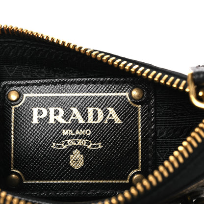 Prada Tessuto Bandoliera Logo Shoulder Bag Gold Black 6 of 13