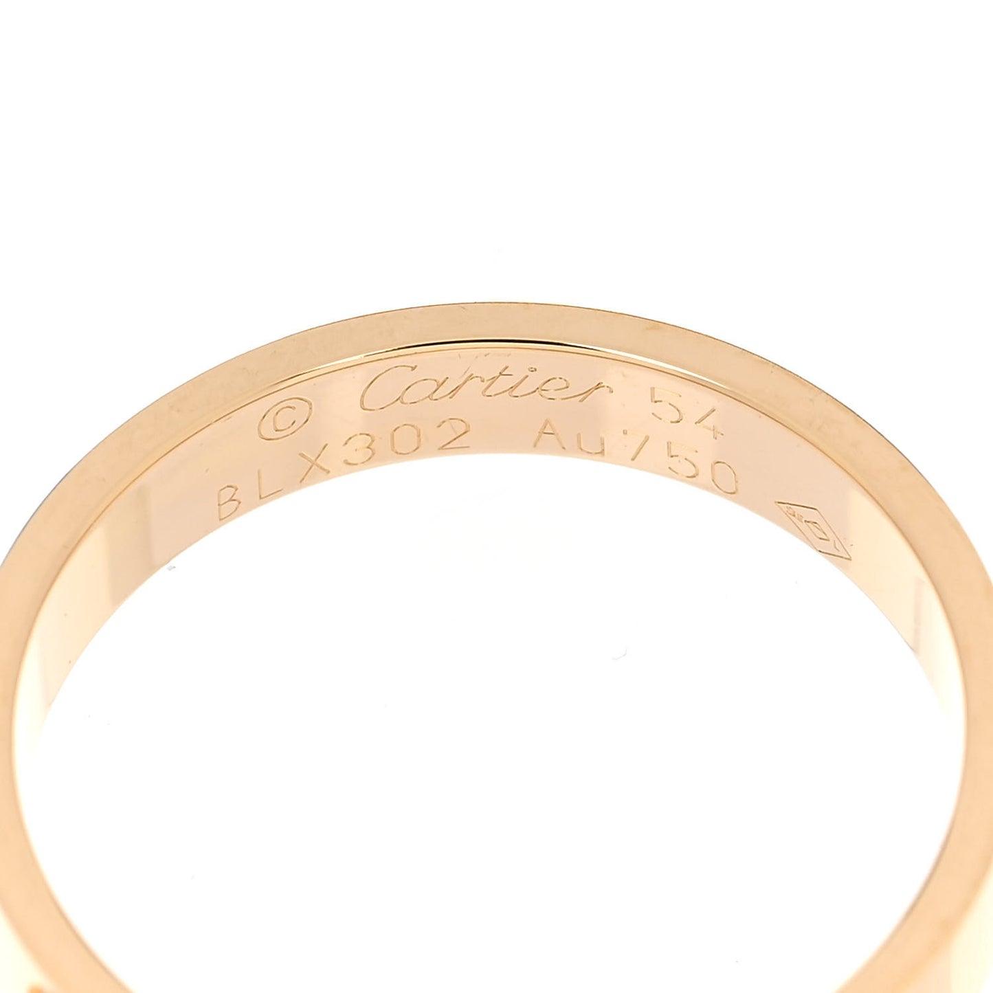 18K Yellow Gold 3.5mm LOVE Wedding Band Ring 54 6.75