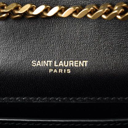 Saint Laurent Velvet Embroidered Small Monogram Kate Satchel Black 6 of 12
