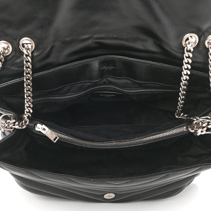 Saint Laurent Calfskin Y Quilted Monogram Large Loulou Chain Satchel Black 5 of 13