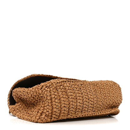Saint Laurent Raffia Calfskin Monogram Medium Niki Chain Satchel Natural 4 of 10