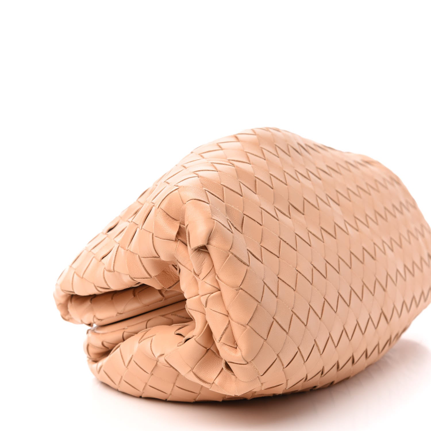 Bottega Veneta Nappa Maxi Intrecciato The Pouch Oversized Clutch Almond 7 of 9