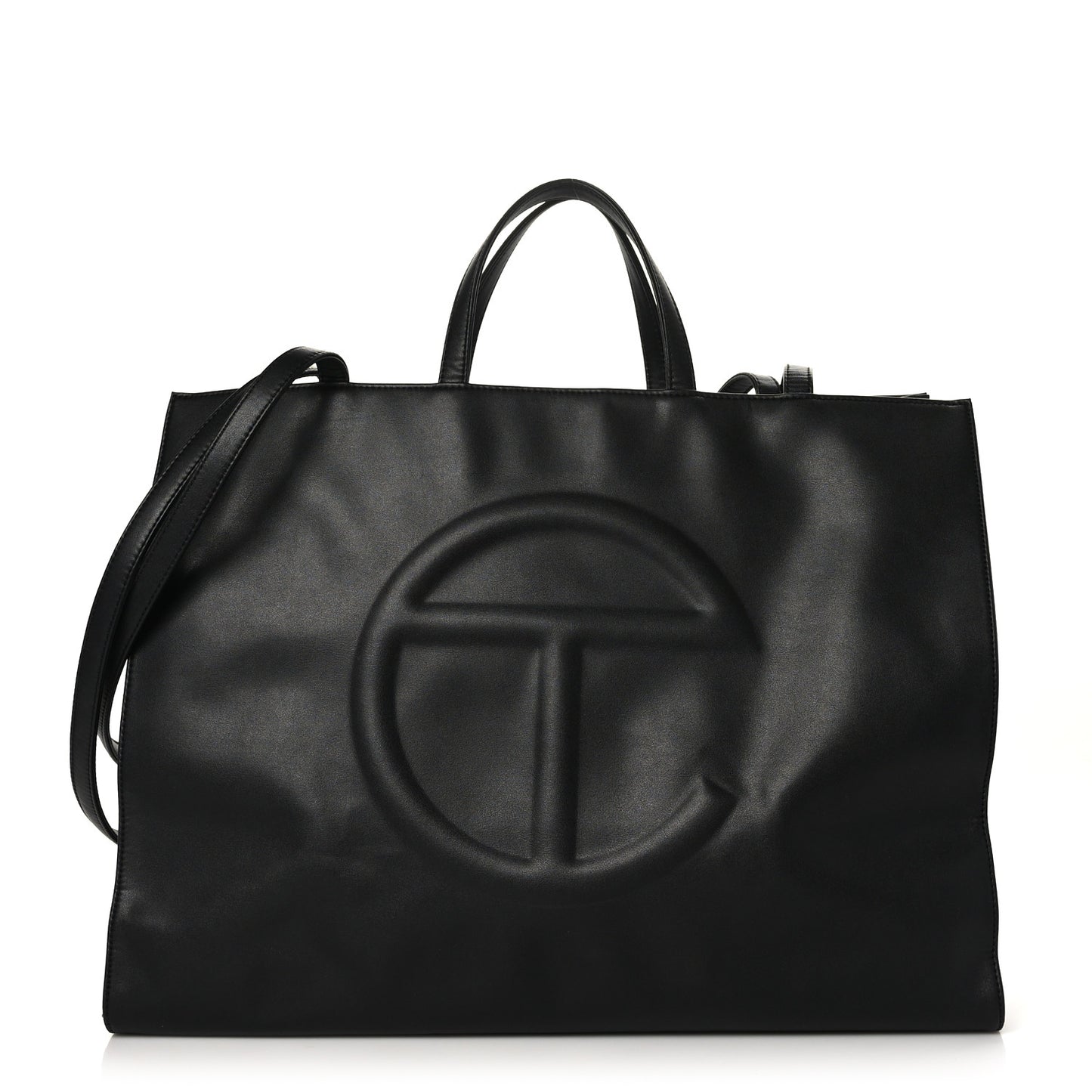 Vegan Leather Large Shopping Bag Black