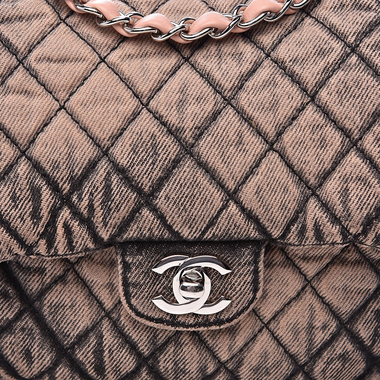 Chanel Denim Quilted Small Flap Light Pink Black 10 of 11